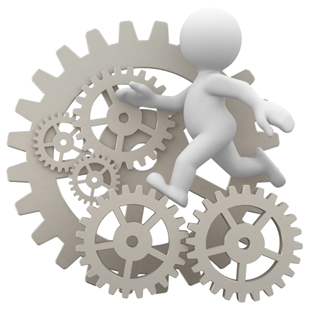 Webtrix character with website planning graphics