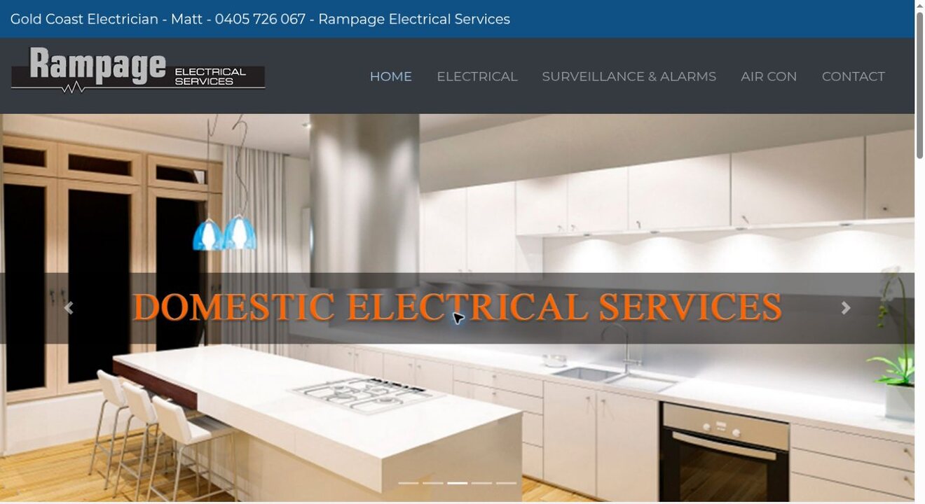 Rampage Electrical Services website